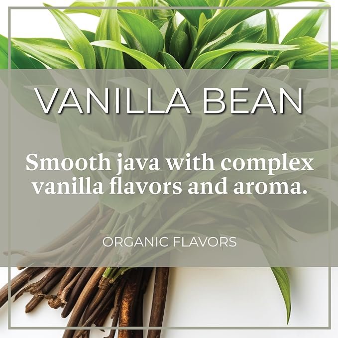 2 The Bean Organic Coffee Company Vanilla Bean, Medium Roast, Ground Coffee, 16-Ounce Bags (Pack of 2), Café molido tostado orgánico