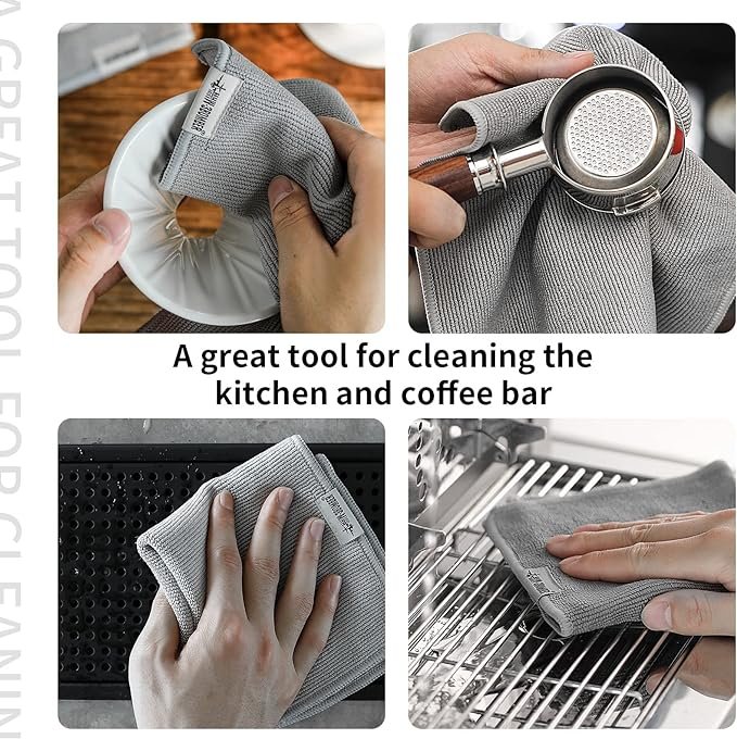 1 CafeTek Barista Collection: Espresso 4-Pack Microfiber Cleaning Cloths