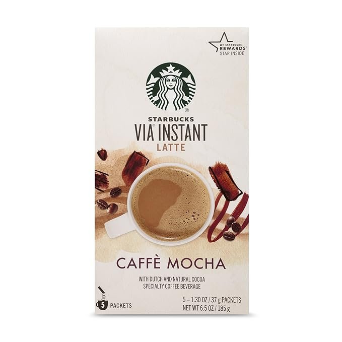 1 1 pack of Starbucks VIA Instant Mocha Caffè Latte (5 individual packets)