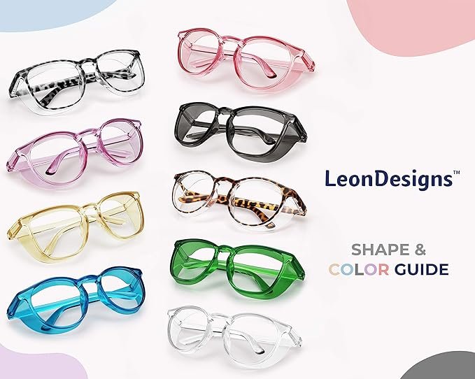 5 LeonTech Safety Eyewear UV Blocking Anti-Dust Blue Light Blocking Glasses with Anti-Fog Coating for Men and Women