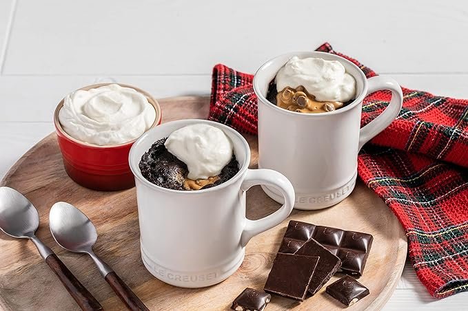 3 White Le Creuset Stoneware Mug, 14 oz.