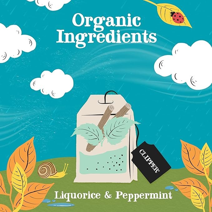 2 Clipper Tea Peppermint & Licorice Teabags – Caffeine Free, USDA Organic, Great Hot or Iced – Sweet, Refreshing, Natural, Fair & Delicious Sweet – 50 Tea Bags