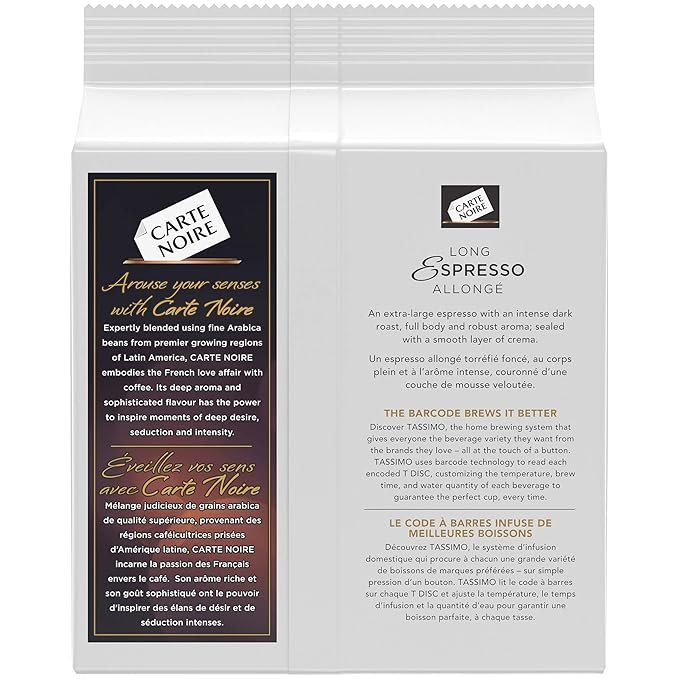 2 Carte Noire Long Espresso by Tassimo, 70 T-Discs (5 Boxes of 14 T-Discs) {Imported from Canada}