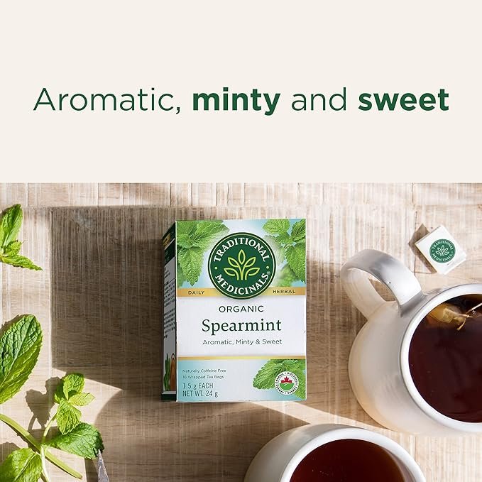2 Traditional Medicinals Organic Spearmint Herbal Tea Bags, 16 Count (Pack of 6)