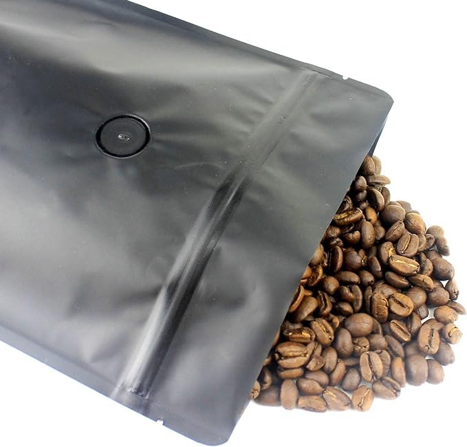 4 AweFoil Zipper Pouch Coffee Bag (50, Matte Black)