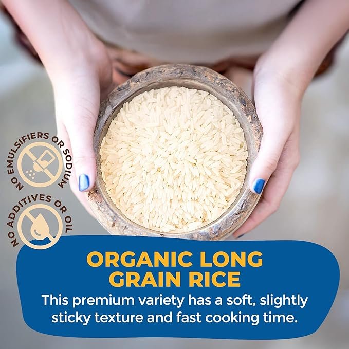 3 Lotus Foods Organic White Jasmine Rice - Jasmine Rice, Gluten Free White Rice, Organic Rice, Long Grain Asian Sticky Rice, USDA Organic, Vegan, Gluten Free - 30 Oz (Pack of 3)