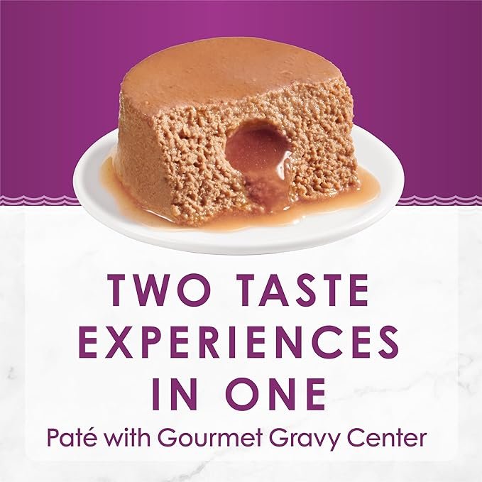 2 Purina Fancy Feast Savory Centers Pate Adult Wet Cat Food with Beef and a Gravy Center - (Pack of 24) 3 Oz. Cans