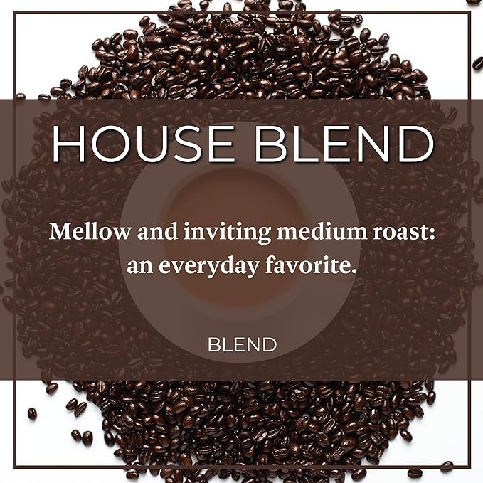 2 The Bean Organic Coffee Company House Blend, Medium Roast, Ground Coffee, 16-Ounce Bags (Pack of 2), Café molido tostado orgánico