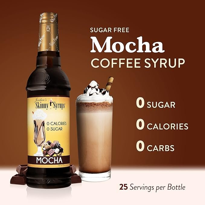 1 Skinny Mocha Syrup - Sugar Free - 25.4 Ounces (Pack of 1) - Zero Calorie Beverage Enhancer & Blends