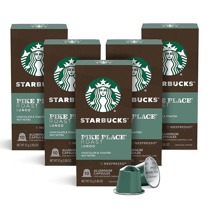 1 Nespresso Medium Roast Coffee - Pike Place Blend (50-count Nespresso Original Line compatible capsules)