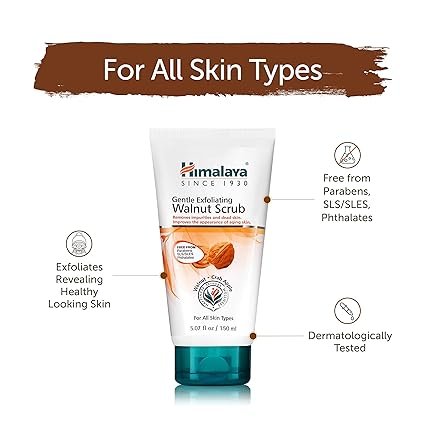 4 Himalaya Gentle Exfoliating Walnut Scrub for Deep Cleaning & Renewed Skin, 5.07 oz