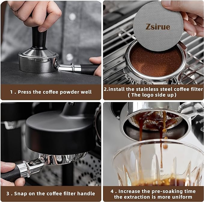 3 Espresso Bottomless Portafilter Mesh Plate, Precision Barista Coffee Screen, Zsirue Puck Filter Basket - 1.7mm Thickness 150μm (58mm)