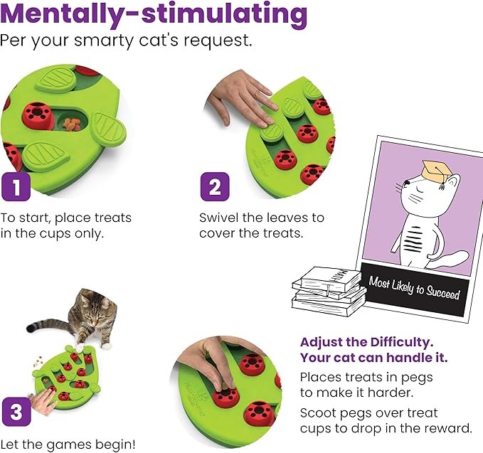 3 Catstages by Nina Ottosson Buggin' Out Puzzle & Play - Interactive Cat Treat Puzzle