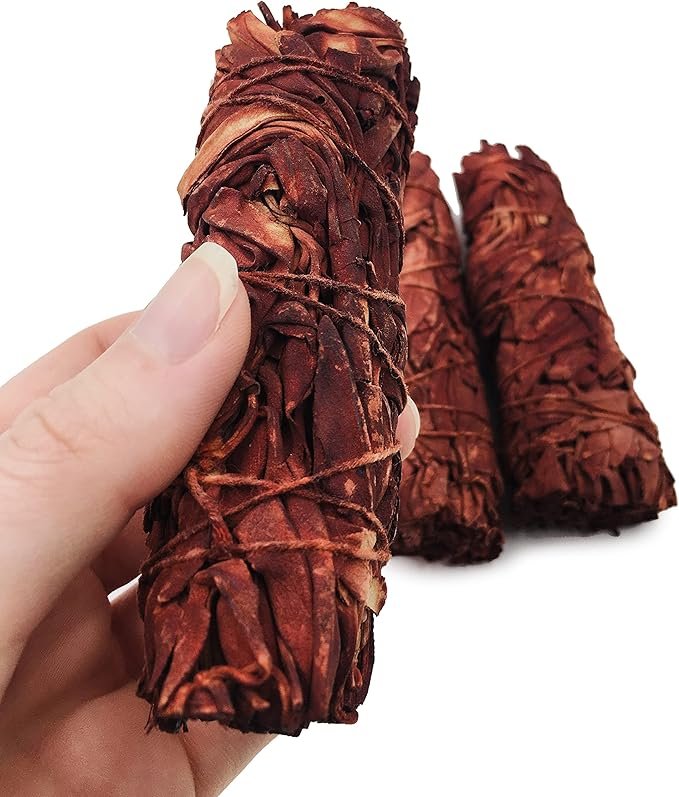 1 White Sage Bundle with Dragons Blood Incense Resin - Sage Sticks for Spiritual Cleansing, Stress Relief, Witchcraft Supplies, Home Fragrance - 3 Pack