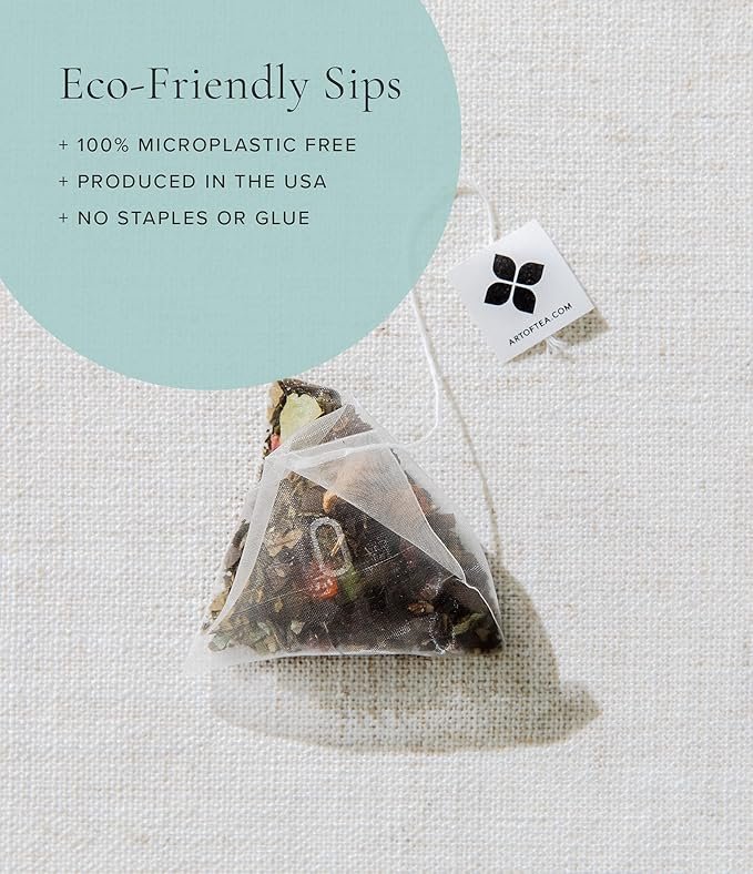 4 Art of Tea | Organic White Coconut Crème | 12 Count Eco Friendly Sampler Box Assortment | Premium Caffeinated Organic White Tea Variety | Biodegradable Sachets