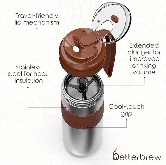 1 ImprovedRoast Travelable Java Machine |
Thermally Insulated Roaming Espresso Press |
Travel-Friendly Stainless Steel Coffee Cup