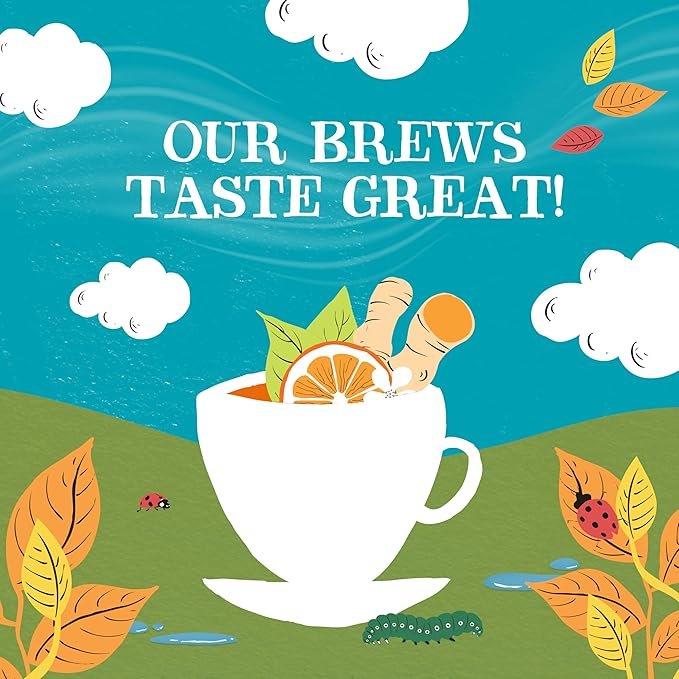 4 Clipper Tea, Orange & Turmeric, Organic Tea with Licorice Root, Orange Peel and Hibiscus, Plant Based Herbal Tea, Caffeine Free British Tea, 1 Pack, 20 Unbleached Tea Bags