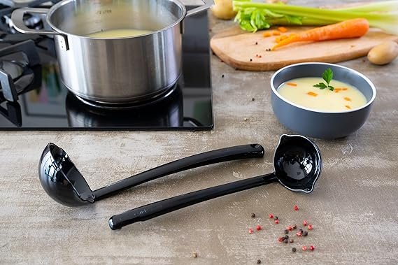 2 Piquant - Ladle Soup and Sauce set of 2 | American-Made (Black)