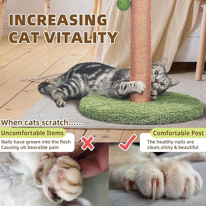 1 Cat Scratching Post Cat Scratcher 35 inch Tall Scratching Post with Sisal Rope for Indoor Cats Large Cat Scratching Post sisal cat Scratcher Cute for Kitten Scratching Post