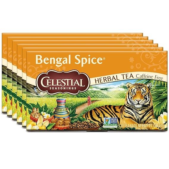 1 Celestial Seasonings Herbal Tea, Bengal Spice, Caffeine Free, 20 Tea Bags (Pack of 6)
