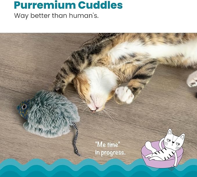 1 Catstages Nighttime Cuddle Plush Mouse Cat Toy with Catnip