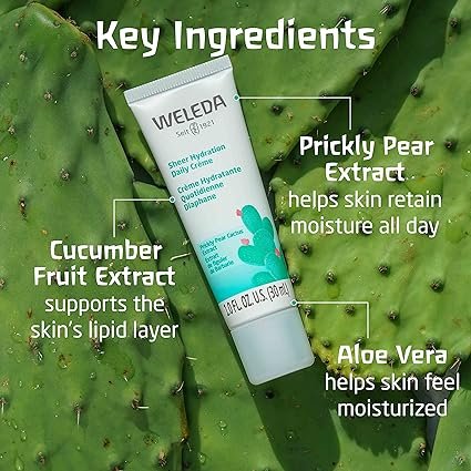 1 Weleda Sheer Hydration Daily Face Crème, 1 Fluid Ounce, Plant Rich Moisturizer with Prickly Pear Cactus Extract and Aloe Vera, 1 Fl Oz (Pack of 1)