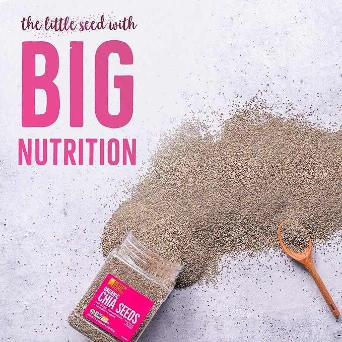 1 BetterBody Foods Organic Chia Seeds 2 lbs, 32 Oz, with Omega-3, Non-GMO, Gluten Free, Keto Diet Friendly, Vegan, Good Source of Fiber