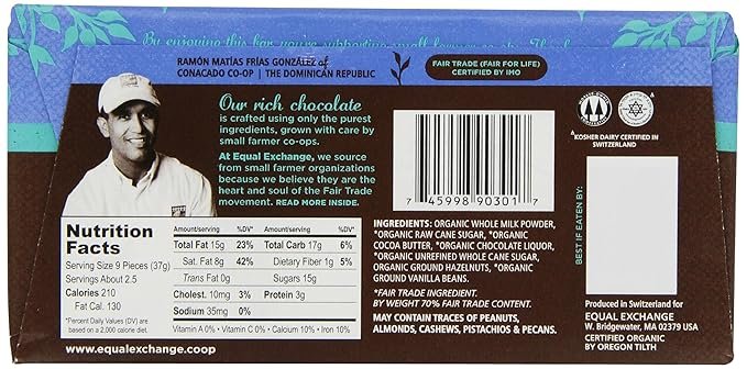 1 Equal Exchange Organic Mint Chocolate, 2.8-Ounce (Pack of 6)