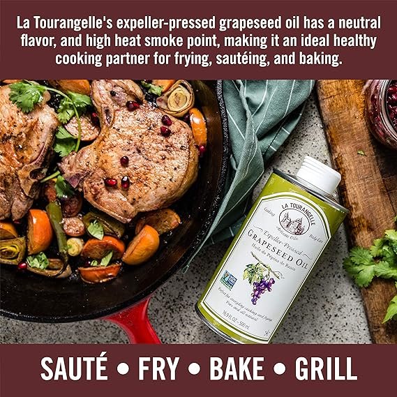 2 La Tourangelle Grapeseed Oil 25.4 Fl Oz, All-Natural, Artisanal, Great for Cooking & Avocado Oil 8.45 Fl Oz, All-Natural, Artisanal, Great for Salads, Fruit, Fish or Vegetables