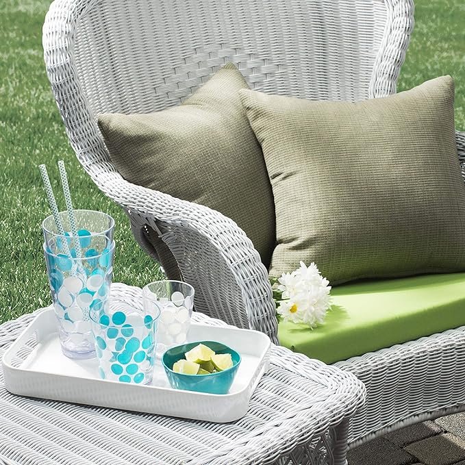 5 Zak Designs Large Gallery Serving Tray - BPA-free, Eggshell White GL Tray