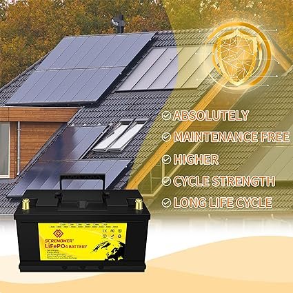 3 Battery 100Ah 12V 1280Wh Deep Cycle Lithium Iron Phosphate Battery+ Built-in BMS Golf Cart EV RV Solar Battery