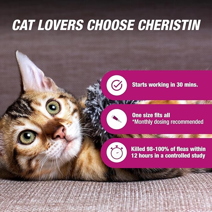 1 Cat Cheristin Cat Flea Treatment & Prevention for Cats | 1 Topical Dose Provides Up to 6 Weeks of Coverage | 3 ct.