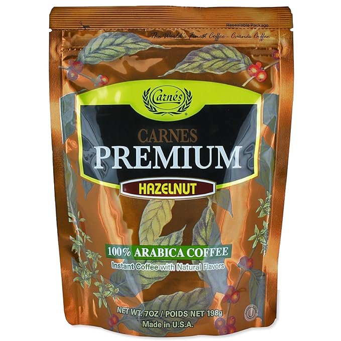 1 Carnes Premium Instant Coffee - Hazelnut Flavor (7oz, 1 pack)