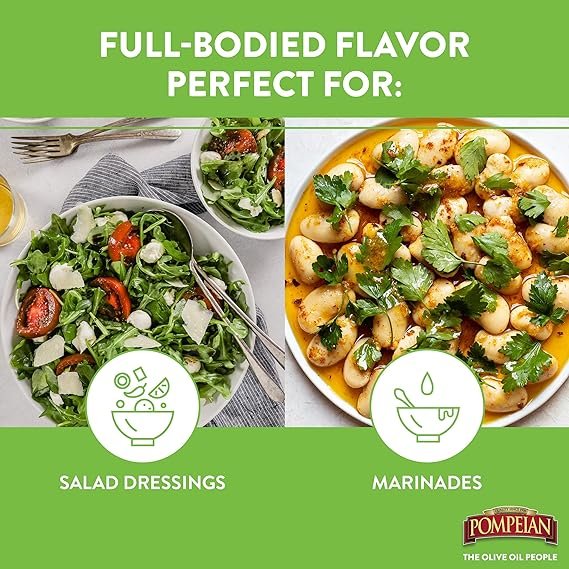 1 Pompeian Robust Extra Virgin Olive Oil, First Cold Pressed, Full-Bodied Flavor, Perfect for Salad Dressings & Marinades, 68 FL. OZ.