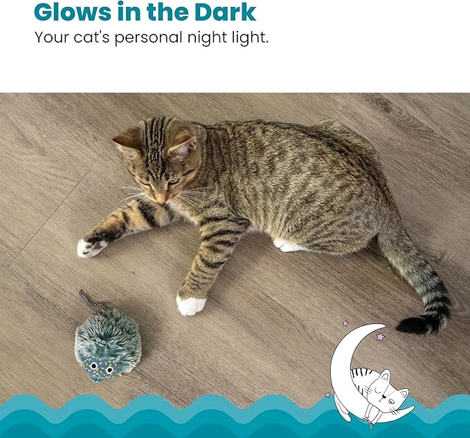 3 Catstages Nighttime Cuddle Plush Mouse Cat Toy with Catnip