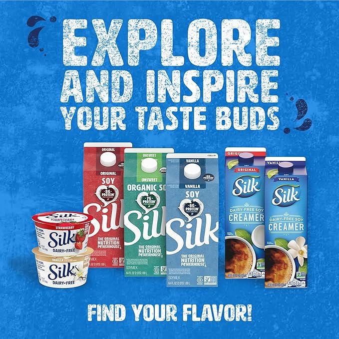 4 1 Quart Silk Original Soy Creamer, Non-GMO and Gluten-Free