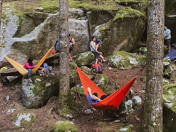 4 KAMMOK: Roo Double XL Hammock | Made from Strong & 100% Recycled Water Resistant Ripstop Fabric | Comfortable, Packable, Lightweight (Lifetime Adventure Grade Warranty), Granite Gray