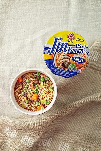 1 [OTTOGI] Jin Ramen Mild, KOREAN STYLE INSTANT CUP NOODLE, (65g) -6 Pack