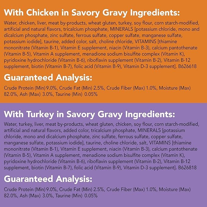 2 Purina Friskies Gravy Wet Cat Food Variety Pack, Extra Gravy Chunky - (Pack of 24) 5.5 oz. Cans