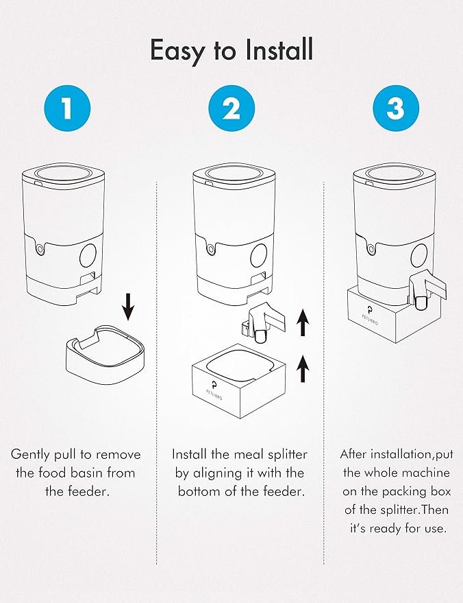 3 PETLIBRO Two-Way Pet Meal Splitter, Multiple Cat Feeder Accessories for Two Cats or Dogs, Same Time Feeding Food Dispenser Suitable for Automatic Cat Feeder Model PLAF001, PLAF101,PLAF002