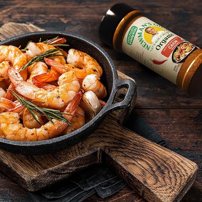 2 Newman's Own Organic New Orleans-Style Cajun Seasoning; Perfect Spices for Hot Wings, Crawfish Boil and to add a kick to your dishes; USDA Certified Organic; Salt Free; Non-GMO; Gluten-Free; 2.56 Oz Bottle