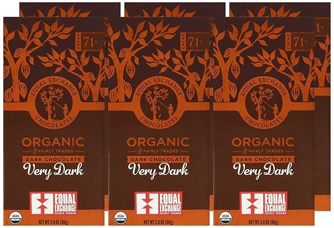 4 Equal Exchange Organic Very Dark Chocolate, 2.8 Ounce, Pack of 6
