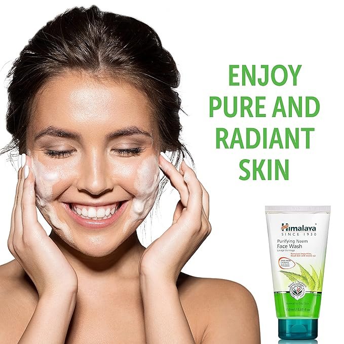 6 Himalaya Purifying Neem Face Wash, Normal to Oily Skin, for Occasional Acne, with Turmeric, Vegan, Cruelty Free, Soap Free, Paraben Free, Dermatologically Tested, SLS/SLES Free, 5.07 Fl Oz., 150 mL, 2 Pack