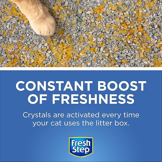 3 Fresh Step Cat Litter Crystals In summer Breeze Scent | Cat Litter Box Deodorizer which Combats Odors and Neutralizes Smells to Keep Your Home Clean, 15 Ounces, Packaging may vary