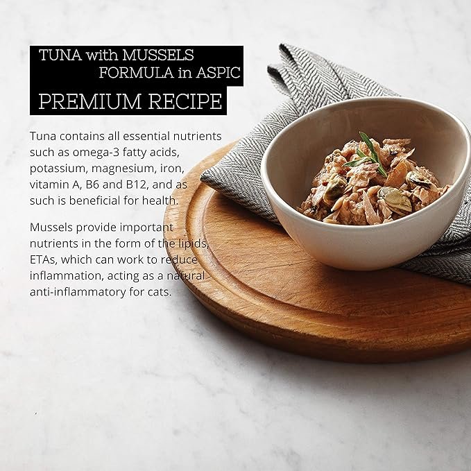 3 Fussie Cat Premium Tuna with Mussels in Aspic Grain-Free Wet Cat Food 2.82oz, case of 24