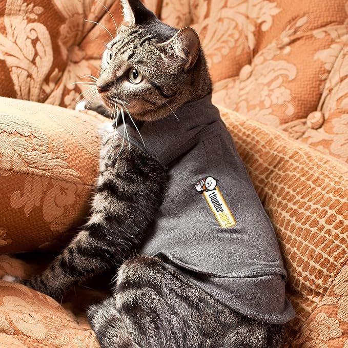 3 Thundershirt Classic Cat Anxiety Jacket, Heather Gray, Medium (9 to 13 lbs), THU-009
