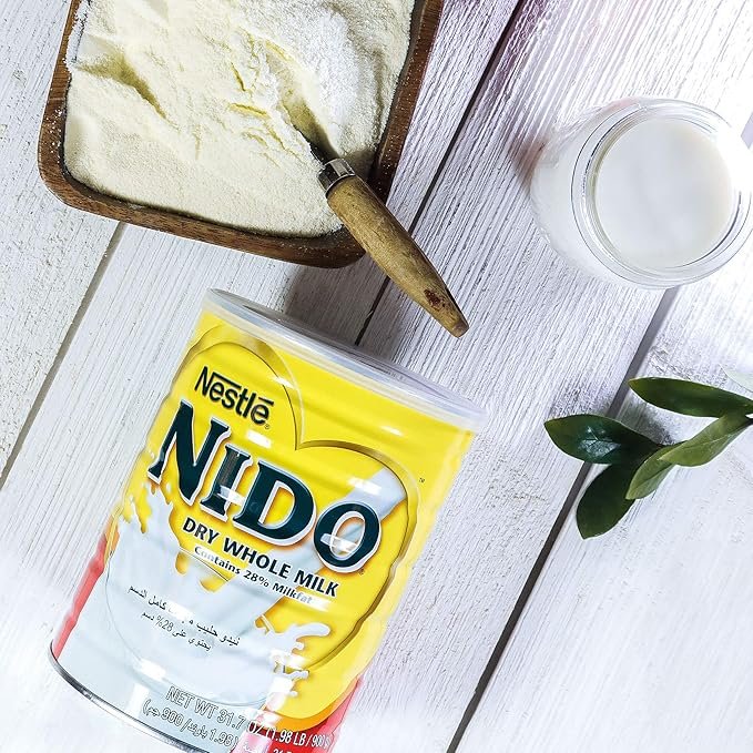4 Holland-imported Nestle Nido Powdered Milk, Advanced Formula, Enriched with Essential Nutrients, Conveniently Prepared, Suitable for 12+ Months, 2-Pound Packaging