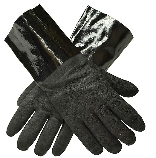 3 G&F SafeGloves 8119 - 13 Inch Heat-Resistant Handwear, Waterproof and Oil-Proof, Ideal for BBQ, Grilling, and Outdoor Cooking made with Neoprene Material in Black.