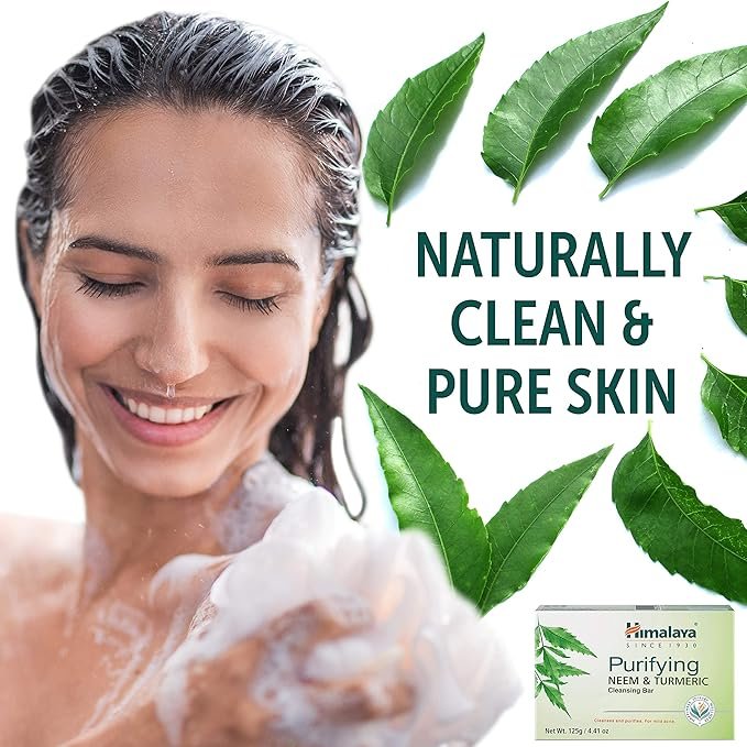 3 Himalaya Purifying Neem & Turmeric Cleansing Bar for Clean and Healthy Looking Skin, 4.41 Oz (125 gm)