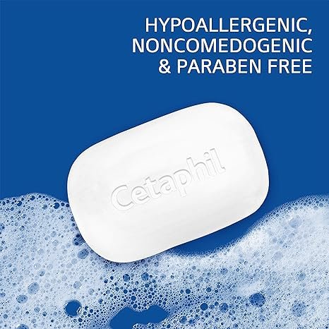 2 Gentle Cleansing Body and Face Bar by Cetaphil, Triple Pack, Ideal for Dry to Normal and Sensitive Skin, No Soap, No Allergens, No Parabens, No Fragrance, Helps Clear Makeup, Grime, and Excess Oil